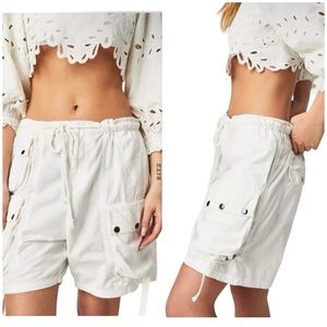 Free People White Cargo Shorts